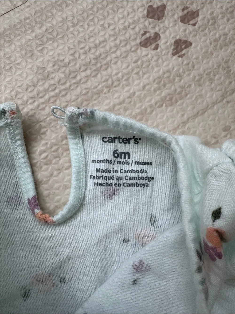 Carter's Mint Floral Ruffle Bodysuit